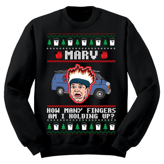 Ugly Christmas Sweater How Many Fingers Marv