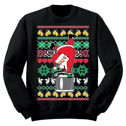 Ugly Christmas Sweater Drunk Santa Keg Stand