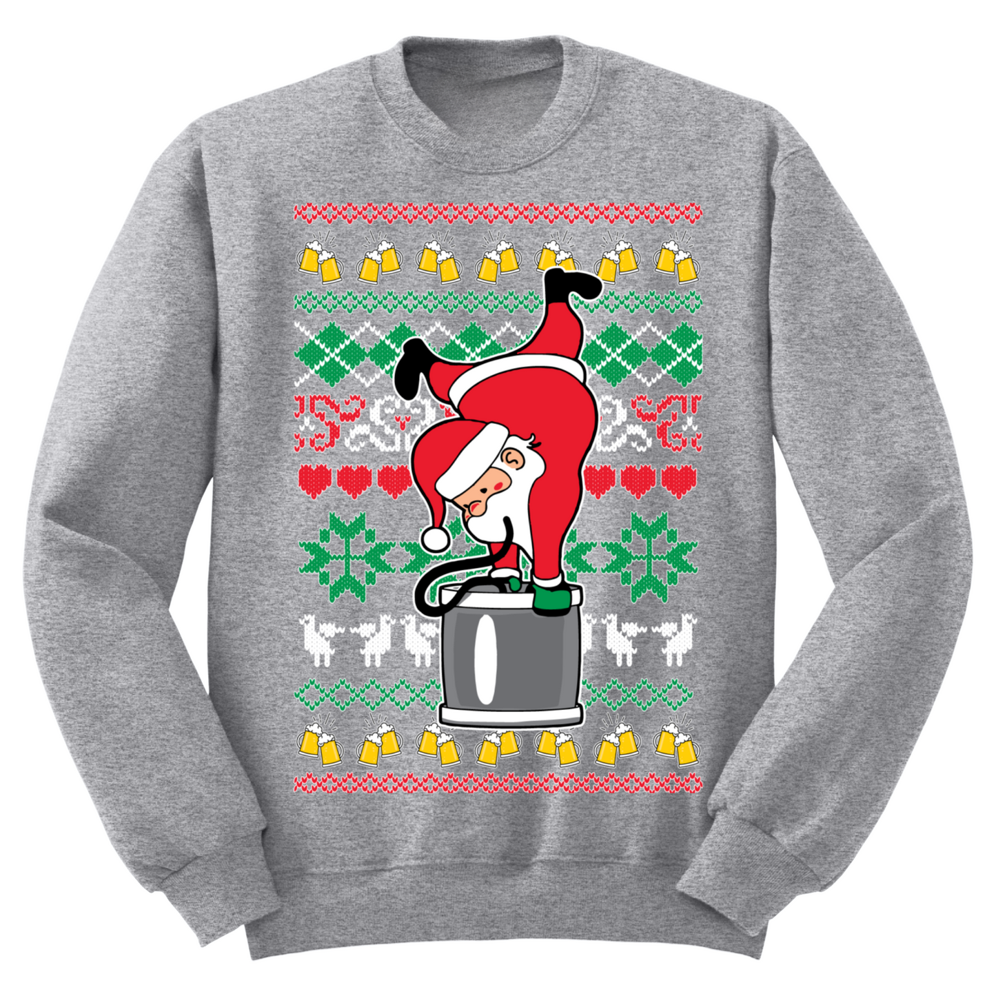 Ugly Christmas Sweater Drunk Santa Keg Stand