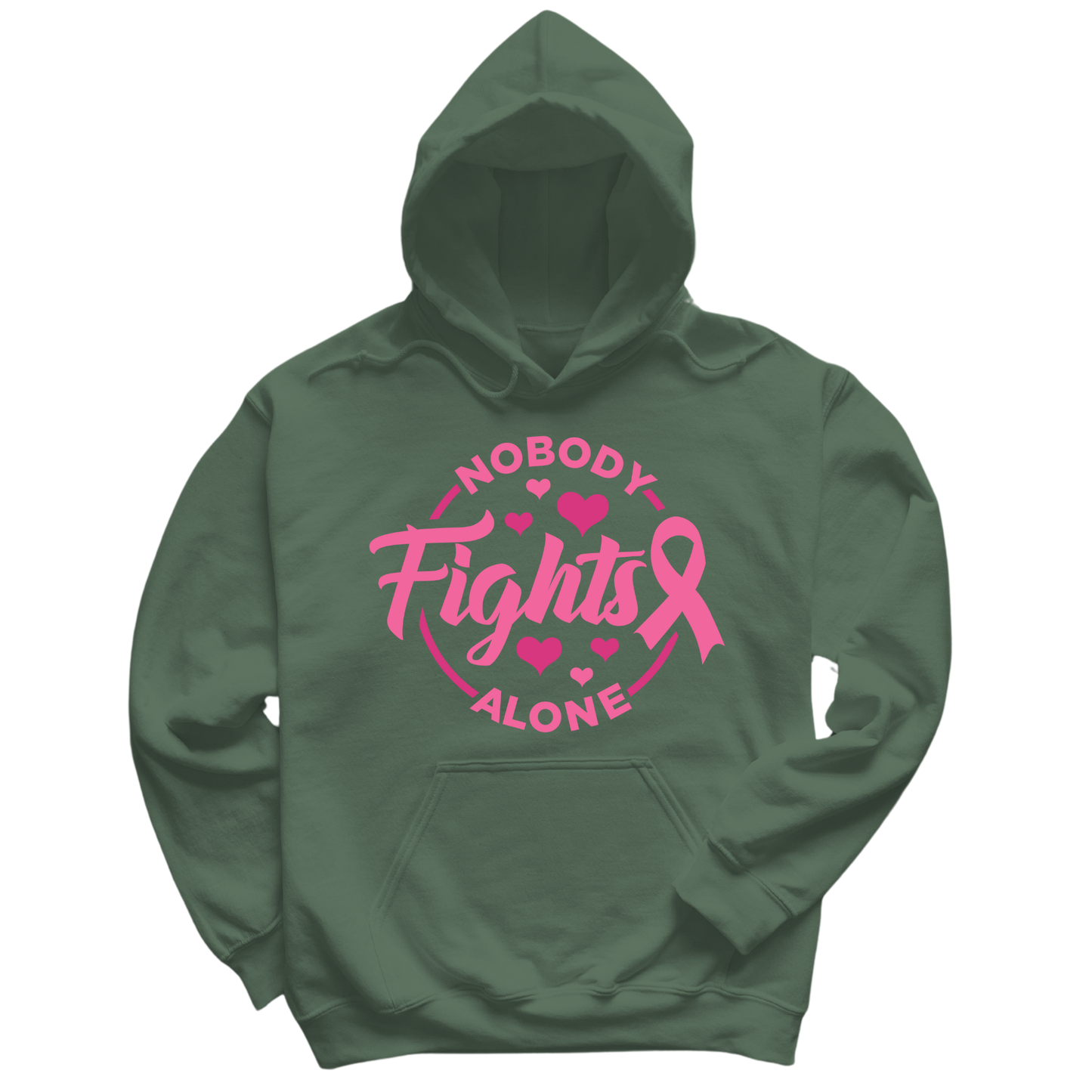Nobody Fights Alone Breast Cancer Hoodie