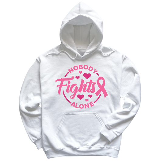 Nobody Fights Alone Breast Cancer Hoodie