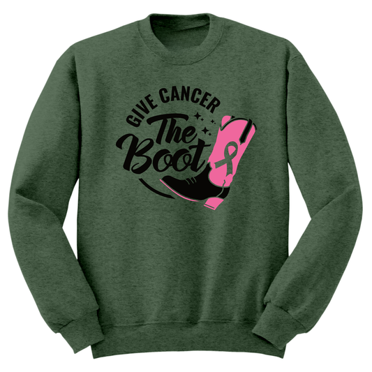 Give Cancer The Boot Crewneck Sweater