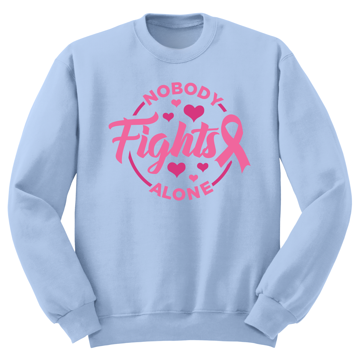 Nobody Fights Alone Breast Cancer Crewneck Sweater