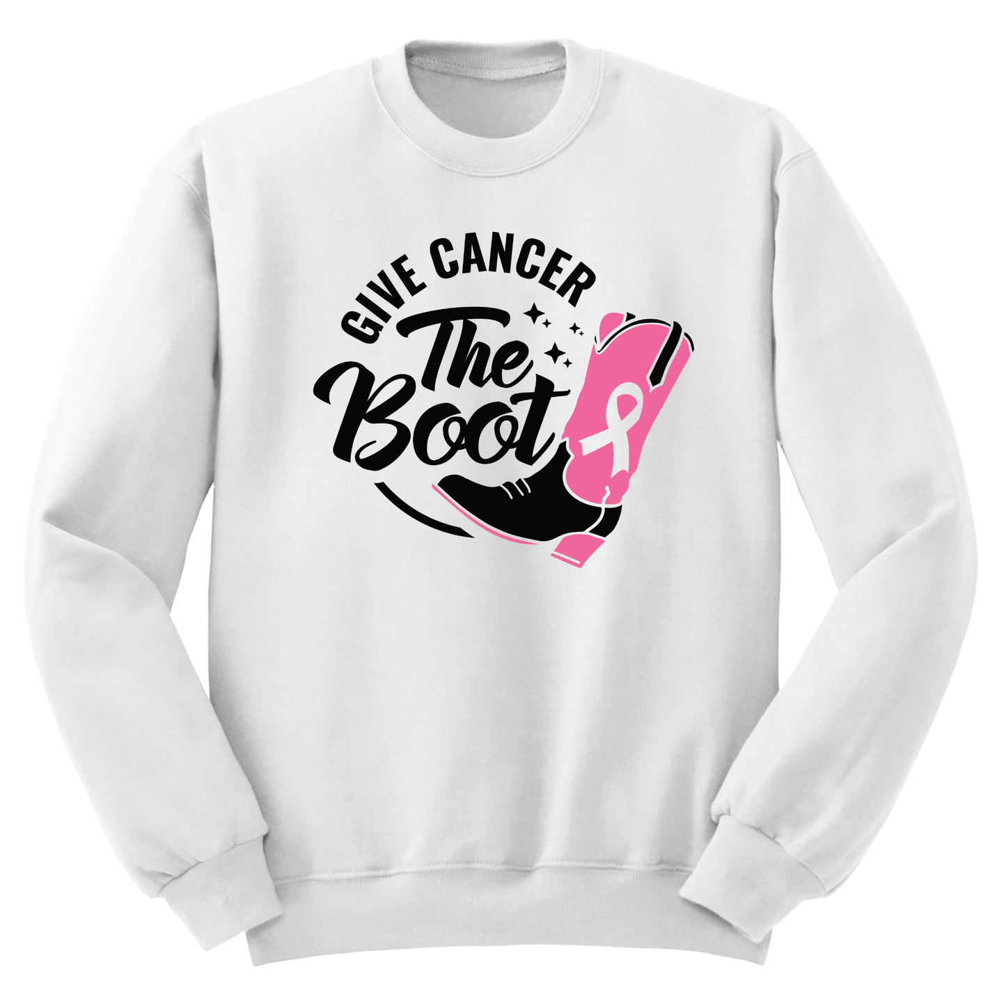 Give Cancer The Boot Crewneck Sweater