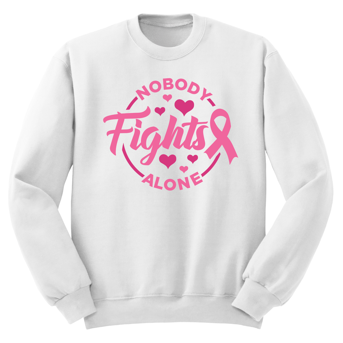 Nobody Fights Alone Breast Cancer Crewneck Sweater