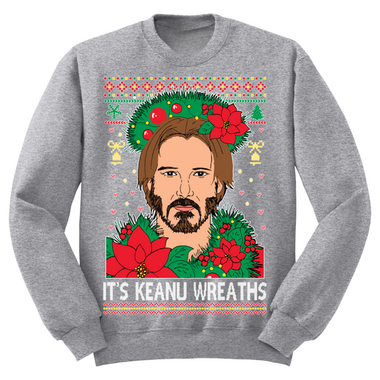 Keanue Wreathes Ugly Christmas Sweater