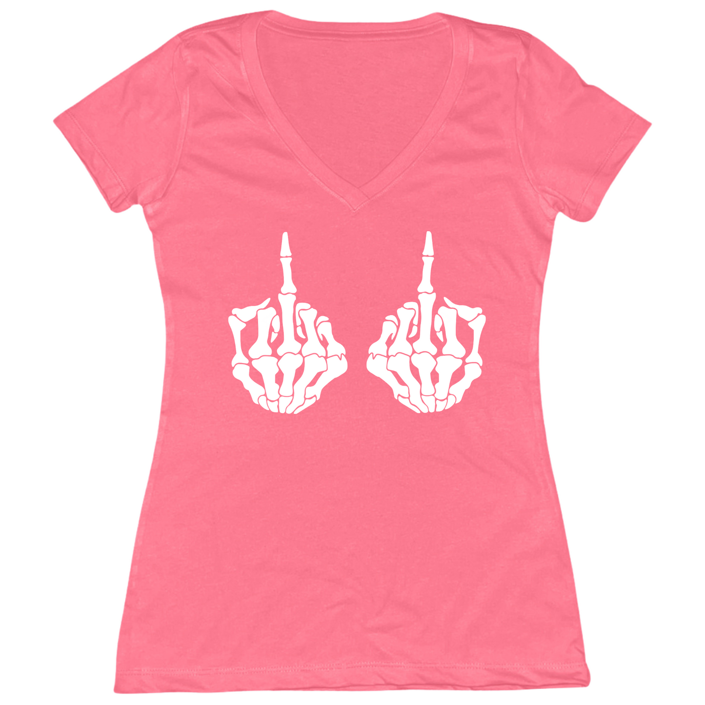 Skull Fingers Womens V-Neck Tee