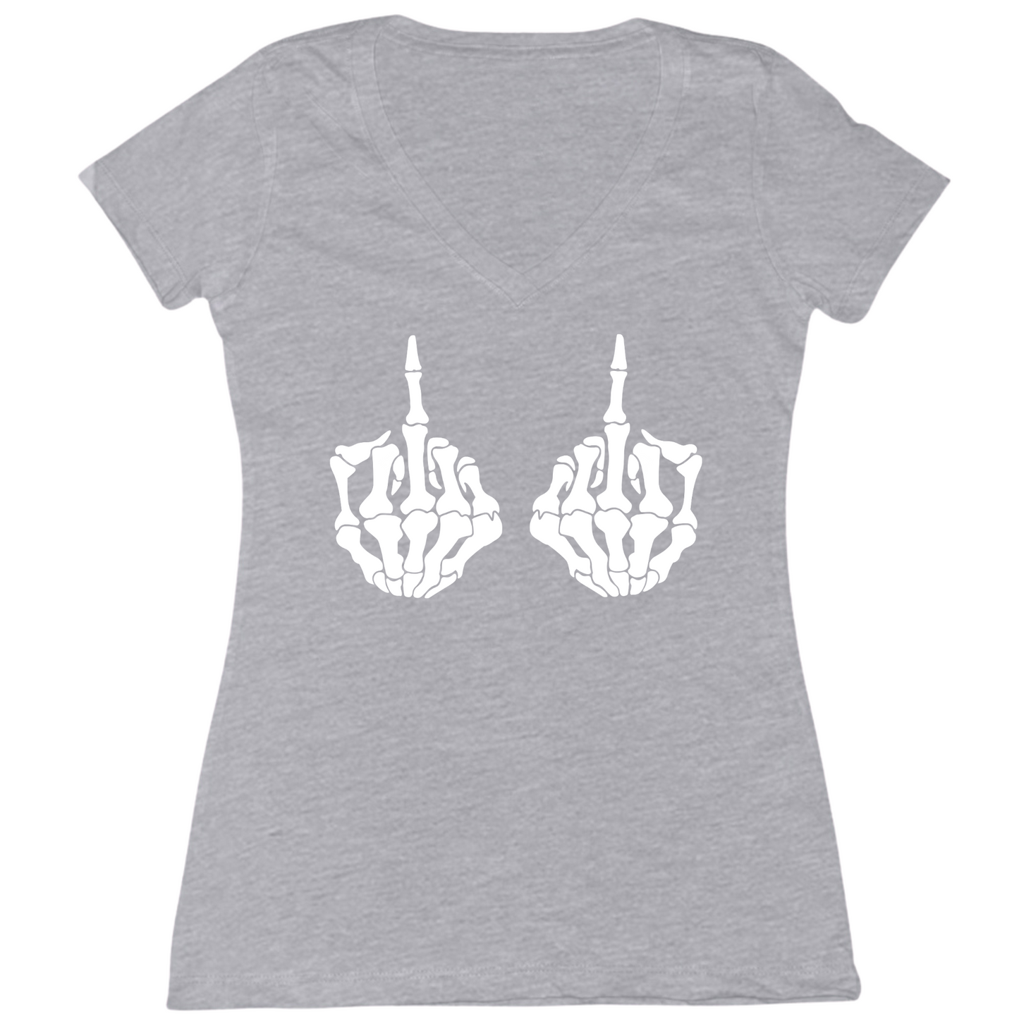 Skull Fingers Womens V-Neck Tee
