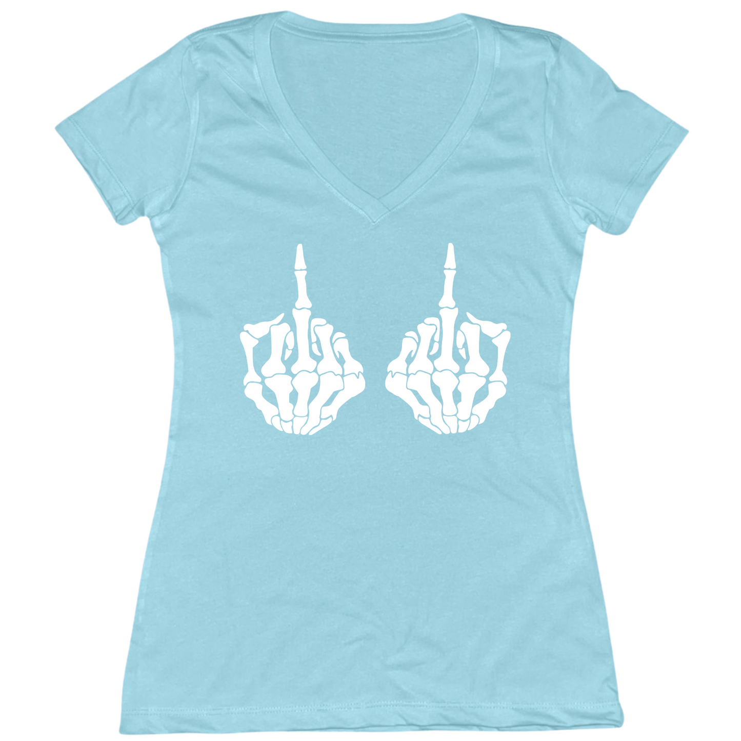Skull Fingers Womens V-Neck Tee