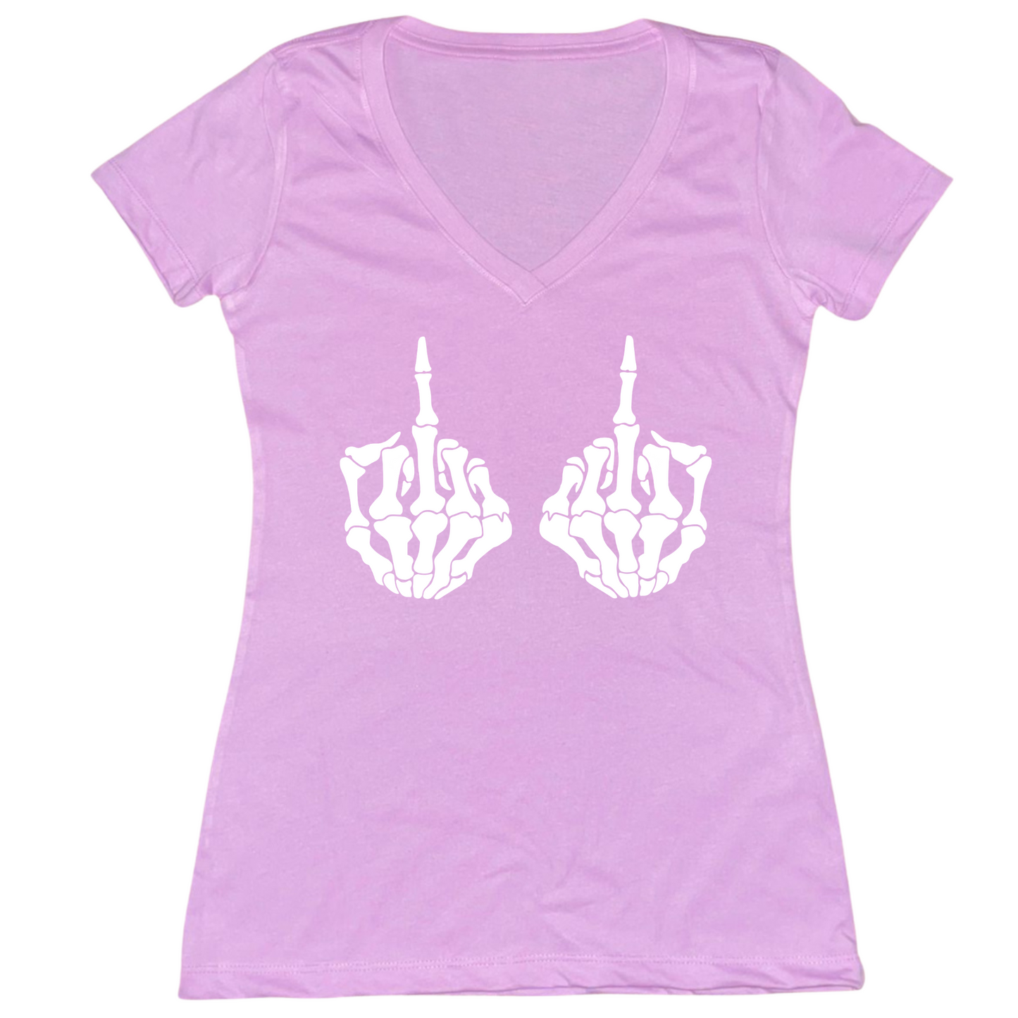 Skull Fingers Womens V-Neck Tee