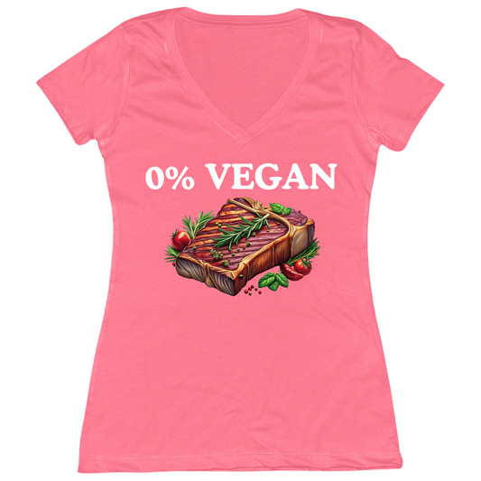 0% Vegan Womens V-Neck Tee