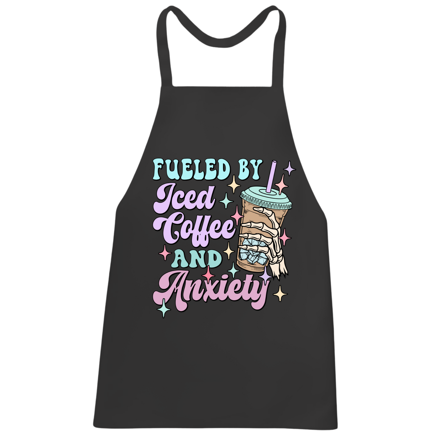 Fueled By Iced Coffee And Anxiety Apron