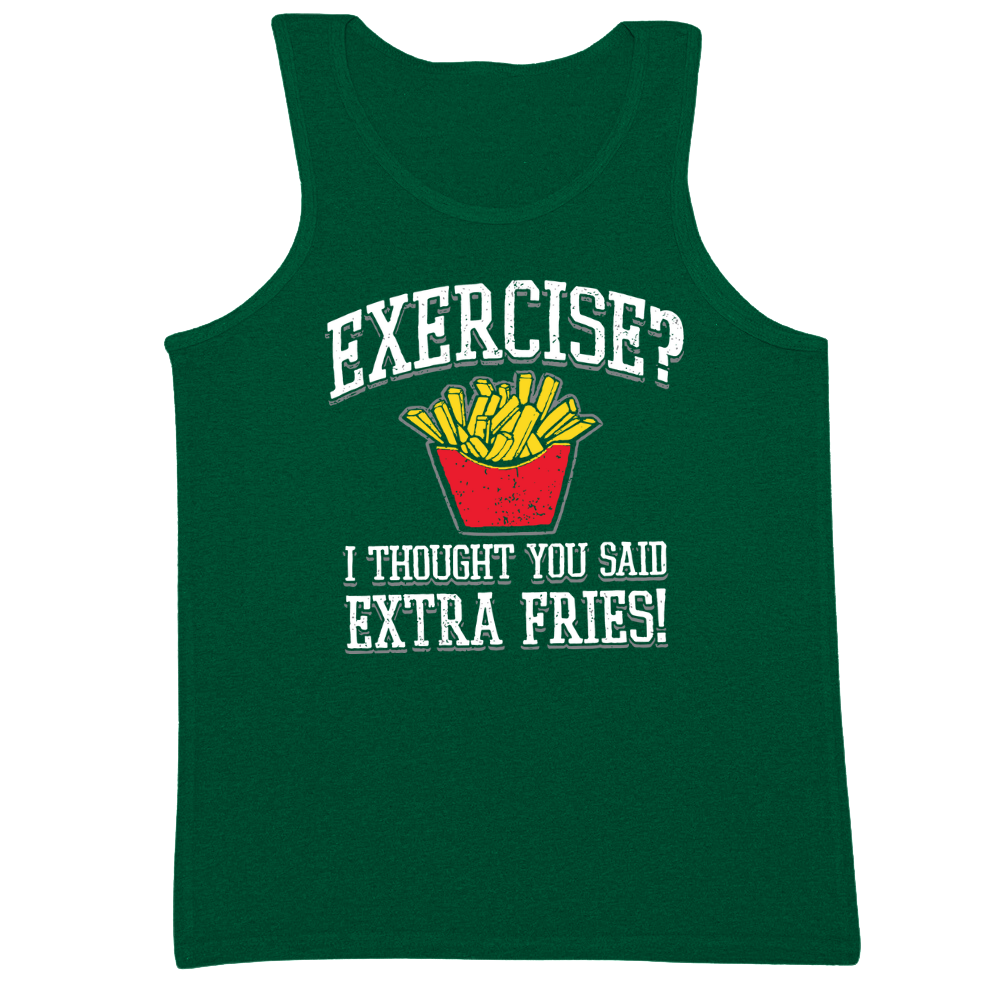 Exercise? Extra Fries! Mens Tank Top