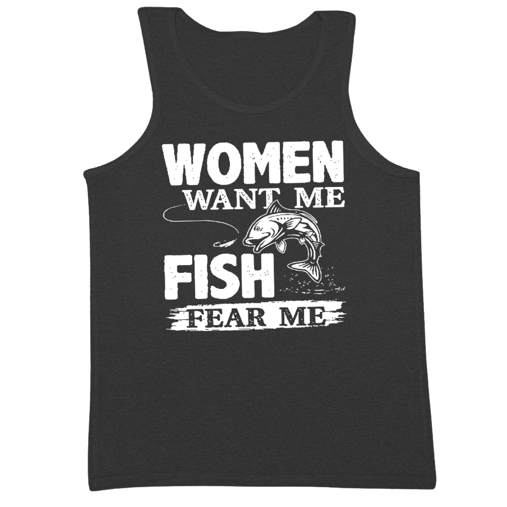 Women Want Me Fish Fear Me Mens Tank Top