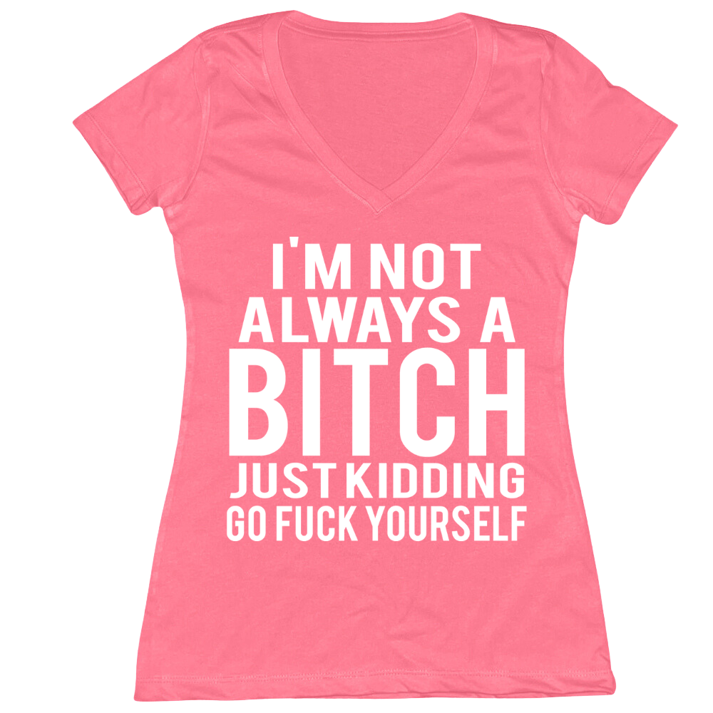 Not A Bitch Go Fuck Yourself Ladies V-Neck Tee