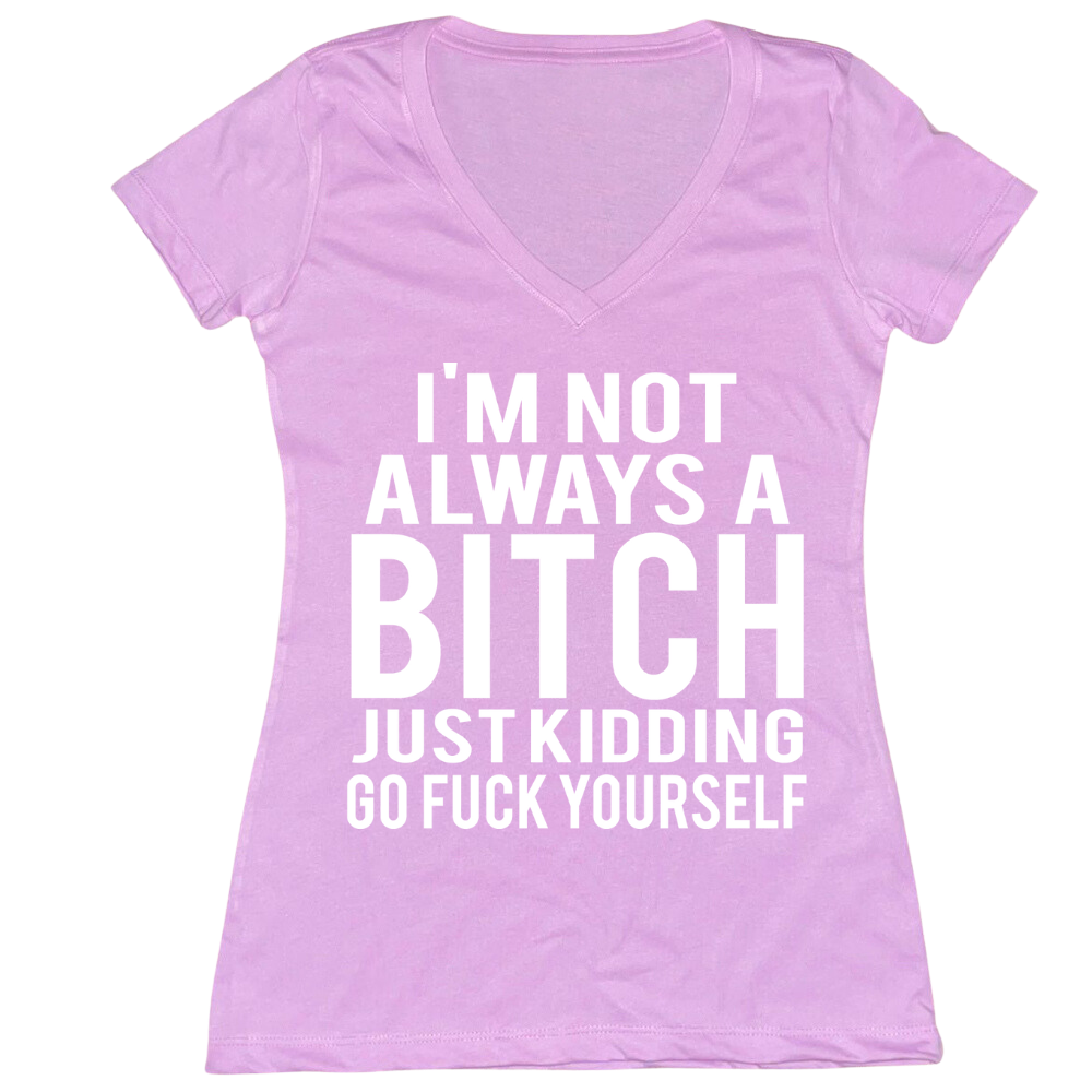 Not A Bitch Go Fuck Yourself Ladies V-Neck Tee
