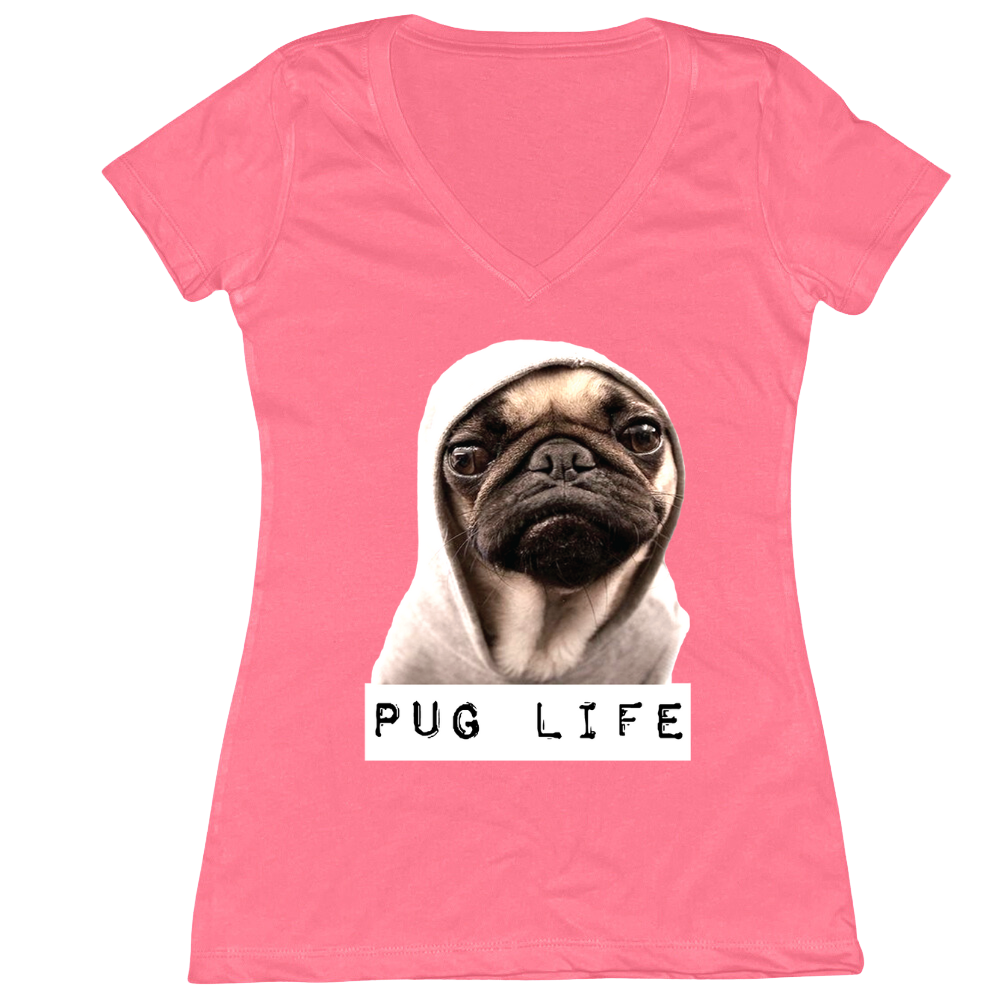 Pug Life Ladies V-Neck Tee