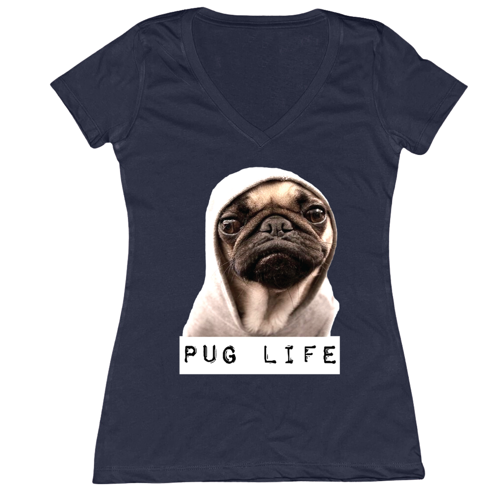 Pug Life Ladies V-Neck Tee