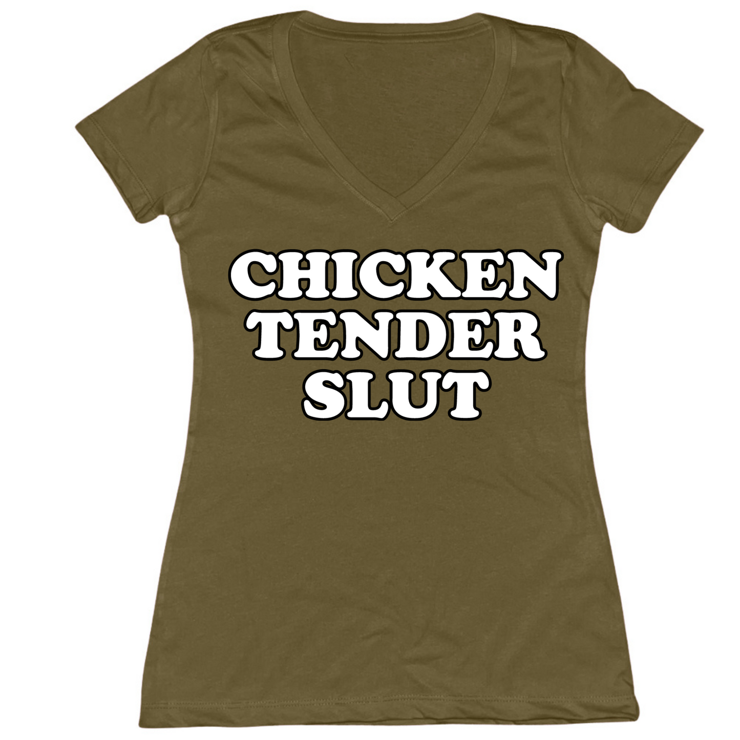 Chicken Tender Slut Ladies V-Neck Tee