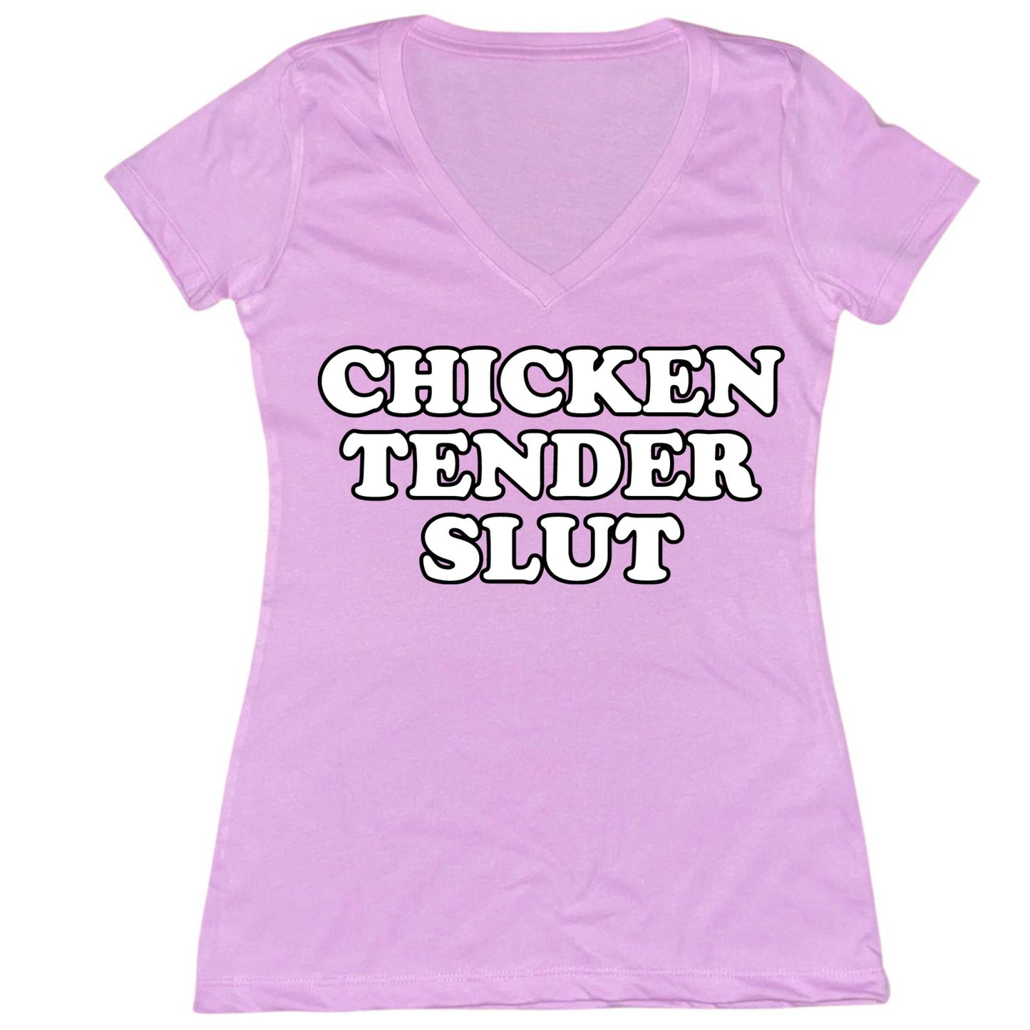Chicken Tender Slut Ladies V-Neck Tee